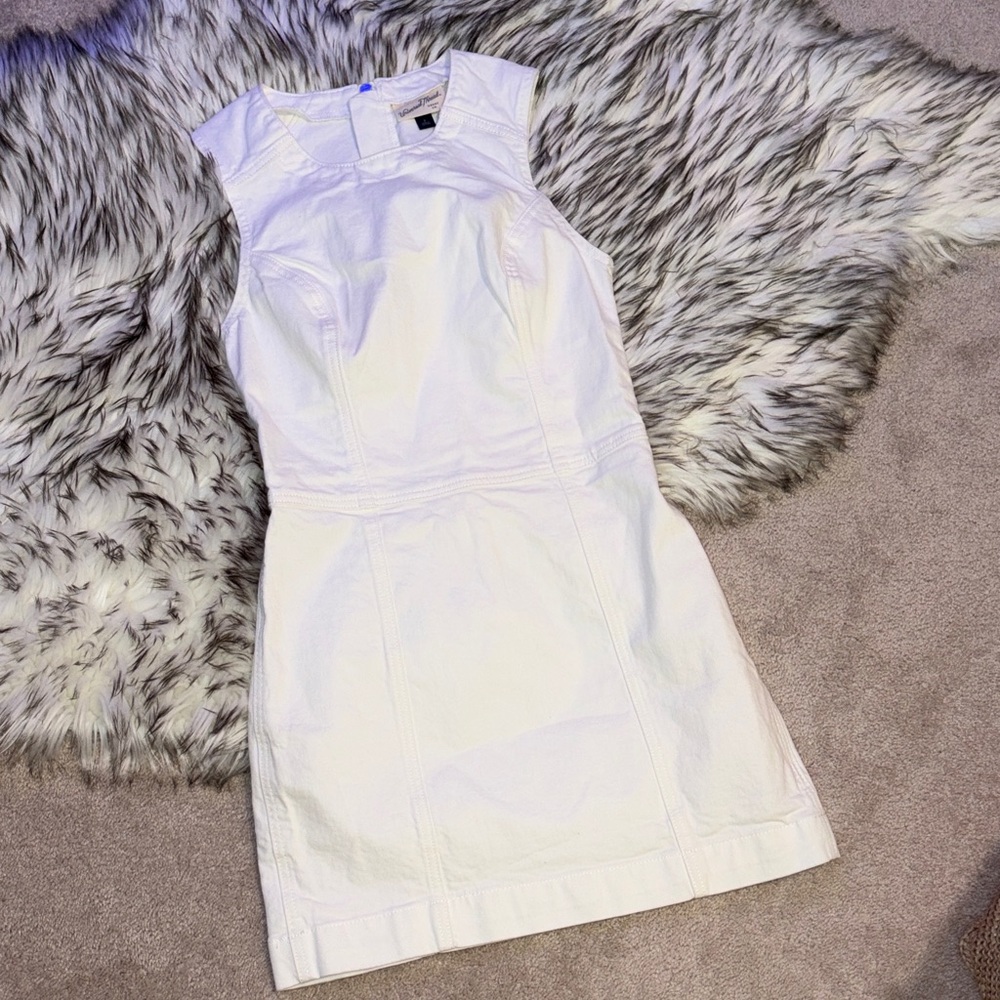 Universal thread white Sleeveless denim dress pinifer size small 2 target